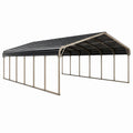 Abri voiture 600 x 300 x 270 cm en acier galvanisé gris anthracite avec toiture nervurée